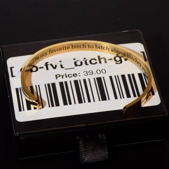 New Mint&Lily Gold Cuff Bracelet: You're My Favorite *B* to *B* about *B*es With - Picture 2 of 8